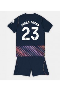 Tottenham Hotspur Pedro Porro #23 Jalkapallovaatteet Lasten Vieraspeliasu 2026-27 Lyhythihainen (+ Lyhyet housut)